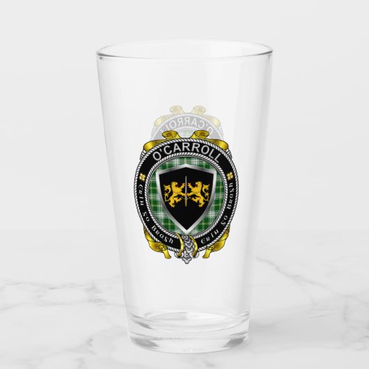 O'Carroll/Carroll Irish Shield Beer Glass Glas (Vorderseite)