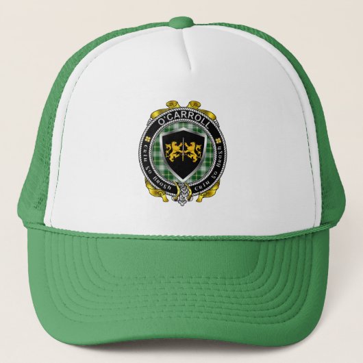 O'Carroll/Carroll Irish Shield Trucker Hat Truckerkappe (Vorderseite)