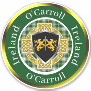 O'Carroll Irish Shield/Celtic Cross Personalisiert Aufkleber
