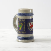 O'Casey/Casey Irish Shield mit Harfe Personalisier Bierglas (Vorderseite Links)