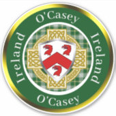 O'Casey Irish Shield/Celtic Cross Personalisiert Aufkleber (Vorderseite)