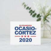 Ocasio-Cortez 2020 Postkarte (Stehend Vorderseite)