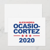 Ocasio-Cortez 2020 Postkarte (Vorne/Hinten)