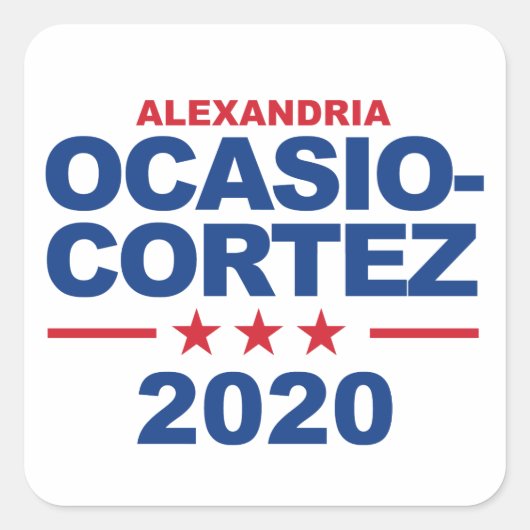 Ocasio-Cortez 2020 Quadratischer Aufkleber (Vorderseite)