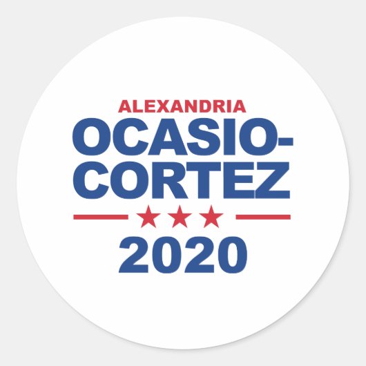 Ocasio-Cortez 2020 Runder Aufkleber (Vorderseite)