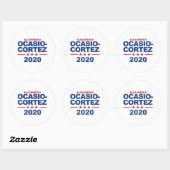 Ocasio-Cortez 2020 Runder Aufkleber (Blatt)