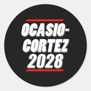Ocasio-cortez 2028 - Aoc für den Präsidenten! Runder Aufkleber