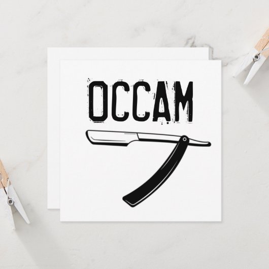 Occam-Razor Karte (Vorderseite/Rückseite Beispiel)