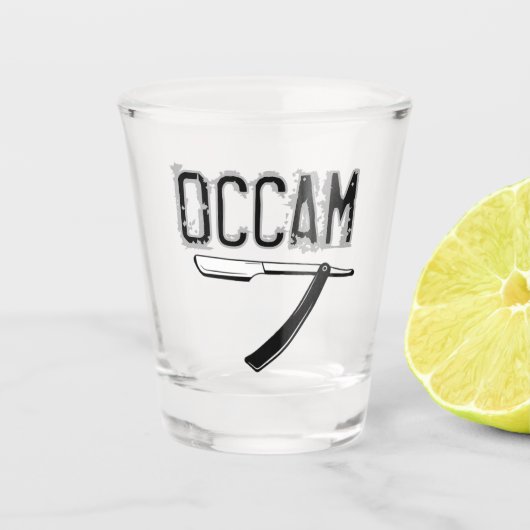 Occams Rasiermesser Schnapsglas (Vorderseite)