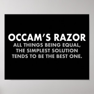 Occam's Razor Definition Science-Klasse Poster