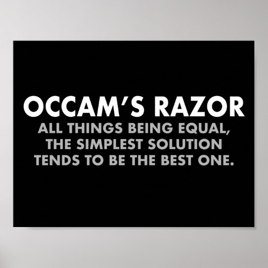 Occam's Razor Definition Science-Klasse Poster (Vorne)