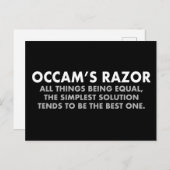 Occam's Razor Scientific Principle Postkarte (Vorne/Hinten)