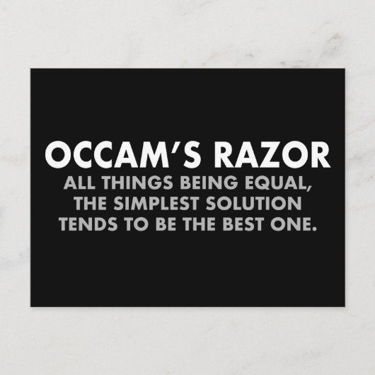 Occam's Razor Scientific Principle Postkarte (Vorderseite)
