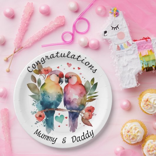Occasions Teller Personalisierte Liebesvögel (Party)