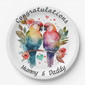 Occasions Teller Personalisierte Liebesvögel (Vorderseite)