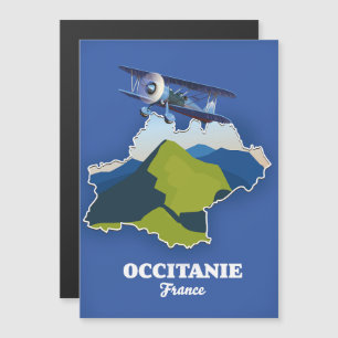 Occitanie France - Reisekarte Magnetkarte