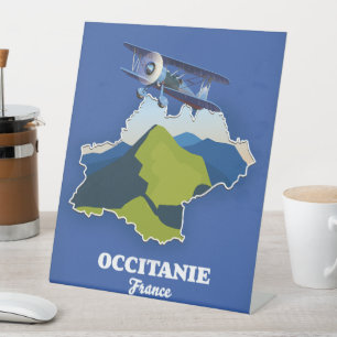 Occitanie France - Reisekarte Sockelschild