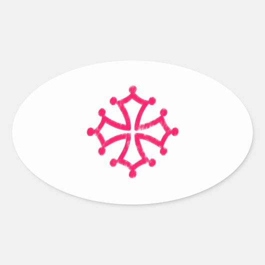 Occitankreuz Ovaler Aufkleber (Vorderseite)