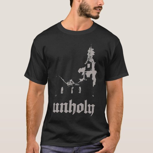 Occult Baphomet Atheist Burning Church Unholy Sata T-Shirt (Vorderseite)