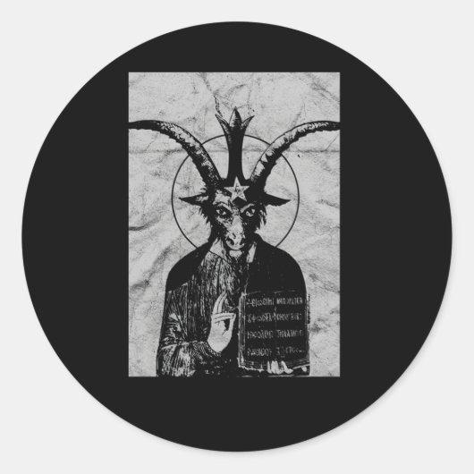 Occult Baphomet Gothic Grunge Satan Devil Black Lu Runder Aufkleber (Vorderseite)