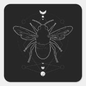 Occult Bee Quadratischer Aufkleber (Vorderseite)