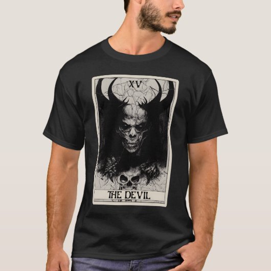 Occult Dark Horror Devil Tarot Card T-Shirt (Vorderseite)