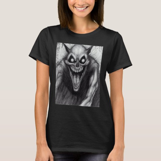Occult Dark Horror Satanic Cat Demon Unholy Grunge T-Shirt (Vorderseite)