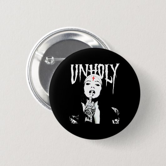 Occult Gothic Dark Satanic Nun Tattoos Unholy Nun Button (Vorne & Hinten)