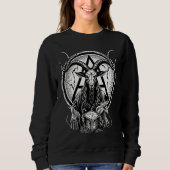 Occult Gothic Demon Head  Baphomet With Horns Sweatshirt (Vorderseite)