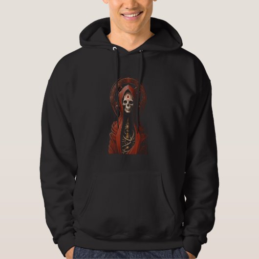 Occult Gothic Third Eye Skeleton Graphic Hoodie (Vorderseite)