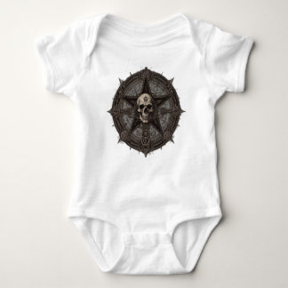 Occult-Inspiriertes Death Metal-Logo für Kidswear Baby Strampler
