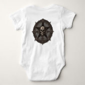 Occult-Inspiriertes Death Metal-Logo für Kidswear Baby Strampler (Rückseite)