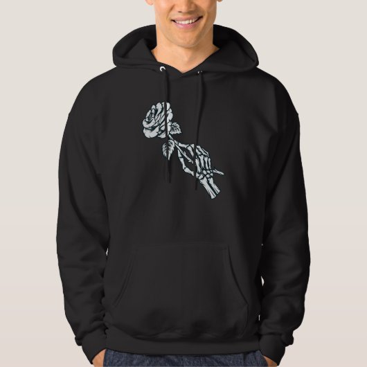 Occult Magic Rose Skeleton Hand Hoodie (Vorderseite)