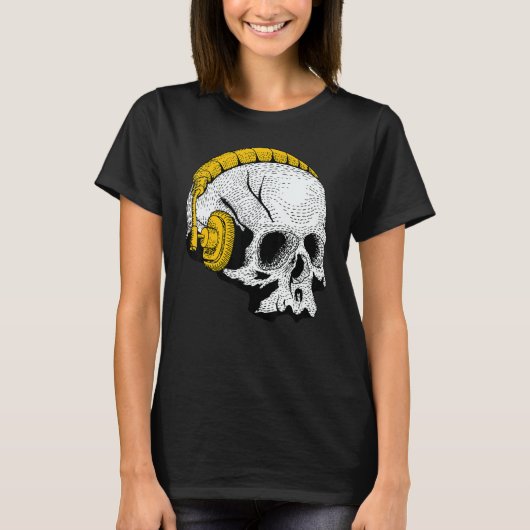 Occult Magic Skull DJ Headphones 1 T-Shirt (Vorderseite)