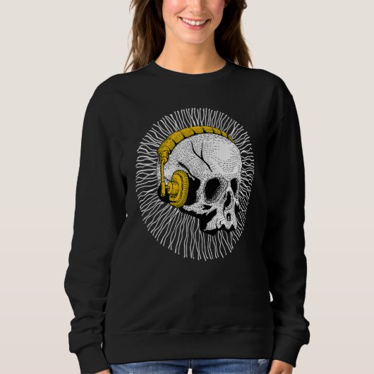 Occult Magic Skull DJ Headphones 2 Sweatshirt (Vorderseite)