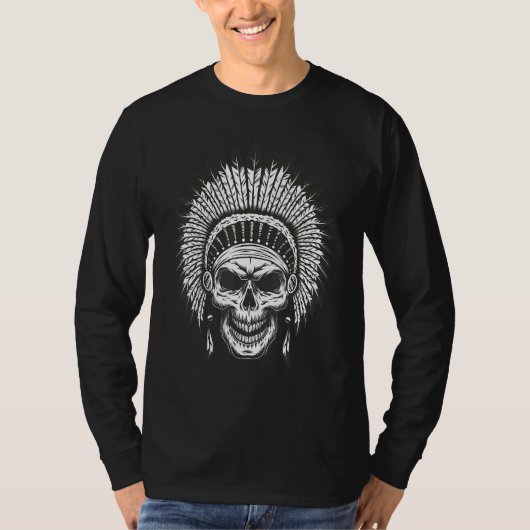 Occult Magic Skull Native Feathers 1 T-Shirt (Vorderseite)
