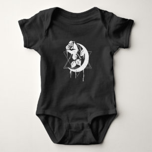 Occult Moon Rose Gothic Baby Strampler
