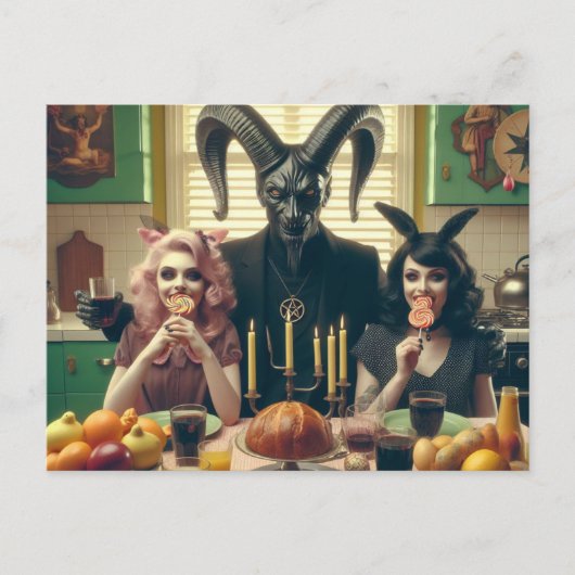 Occult Oaster Vintag Candy Supper Postkarte (Vorderseite)