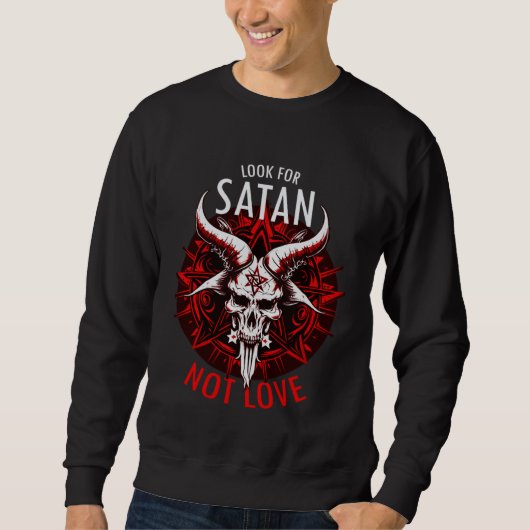 Occult Pentagram Satanic Baphomet Goat Head Satani Sweatshirt (Vorderseite)
