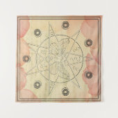 Occult Secrets Pink Roses Hexen Sigil Wandteppich (Vorderseite (Horizontal))