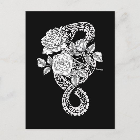 Occult Snake Rose Wicca Goth Witchcraft Postkarte (Vorderseite)