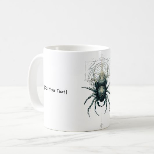 Occult Spider Mystic Geometry Dark Kaffeetasse (Vorderseite Links)