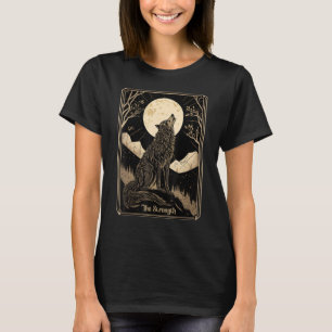 Occult Tarot Card, Wolf heulend Mond, Goth Dunkle  T-Shirt
