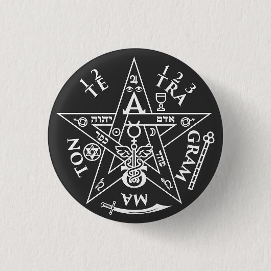 Occult Tetragrammaton Sigil T - Shirt Button (Vorderseite)