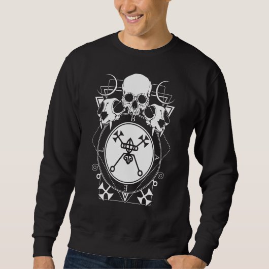 Occult Wicca Skull Goth Skeleton Gothic Pagan Witc Sweatshirt (Vorderseite)