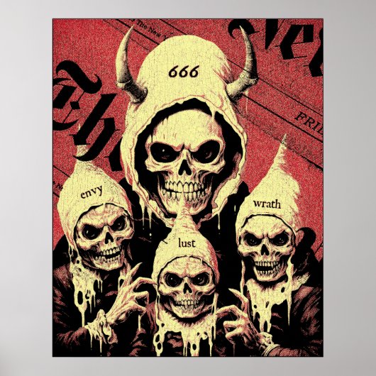 Occulter Horror Skeletons Devil Sins Poster (Vorne)