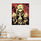 Occulter Horror Skeletons Devil Sins Poster (Küche)