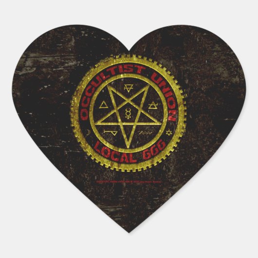 OCCULTIST-GEWERKSCHAFTS-EINHEIMISCHES 666    019 Herz-Aufkleber (Vorderseite)