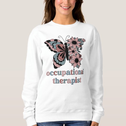 Occupational Therapist Personalized Boho Butterfly Sweatshirt (Vorderseite)