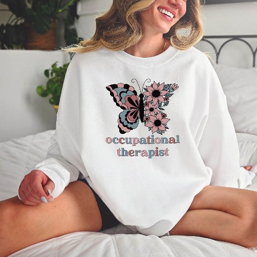 Occupational Therapist Personalized Boho Butterfly Sweatshirt